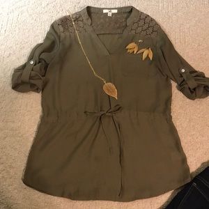 Army green tunic by Ya! Size small